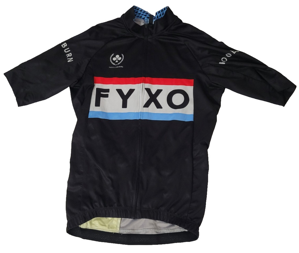 FYXO Cycling Jersey Small Black Full Zip Short Sleeve Melburn Roobaix